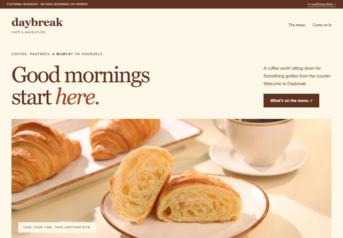 Daybreak website preview